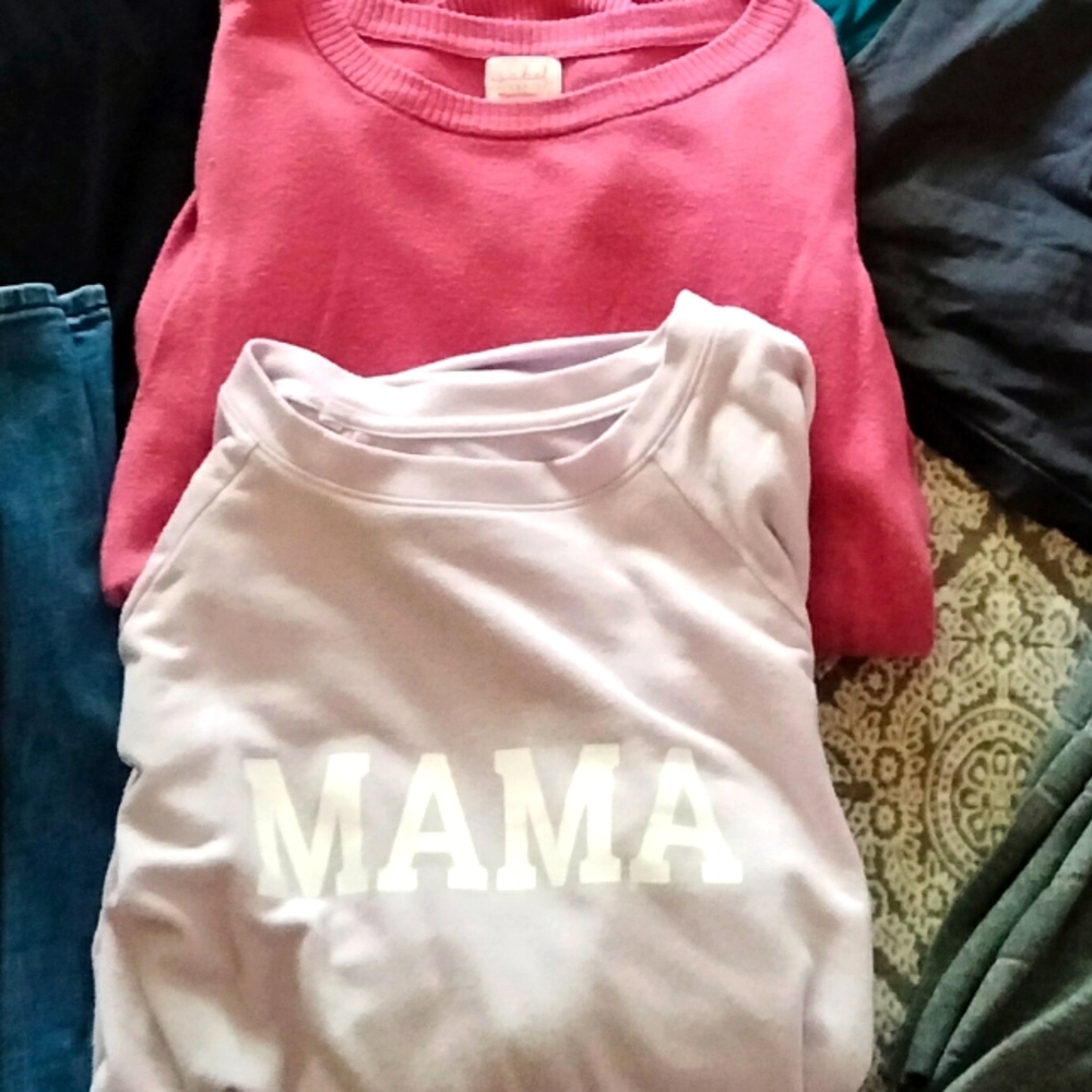 Maternity sweaters, size large sold together.